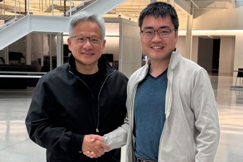 Jensen Huang with Jiantao Jiao